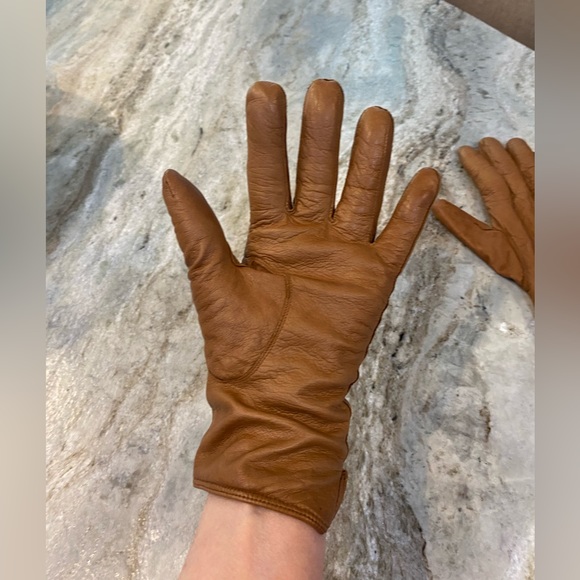 Coach leather cashmere gloves sz 8 brown - Picture 8 of 10